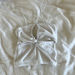 Cut out white crop top